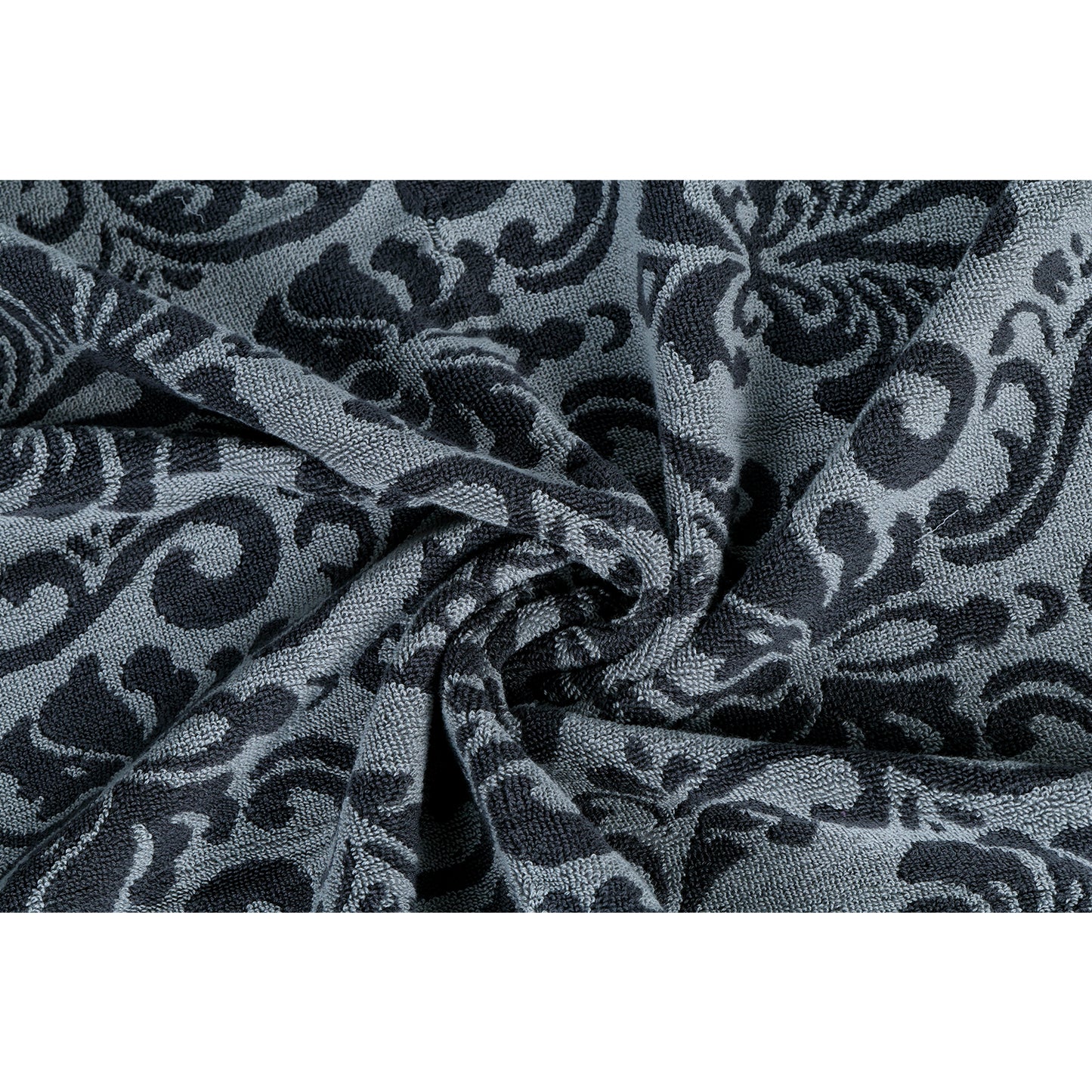 Yarn Dyed Jaquard Dark Grey Hand Towel 550 GSM  Pack of 2 Hand Towels