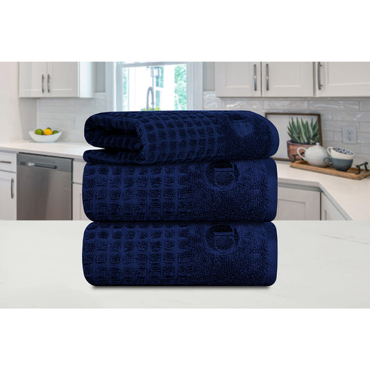 Designer Blue Kitchen Towel 400 GSM Pack of 3 Kitchen Towels