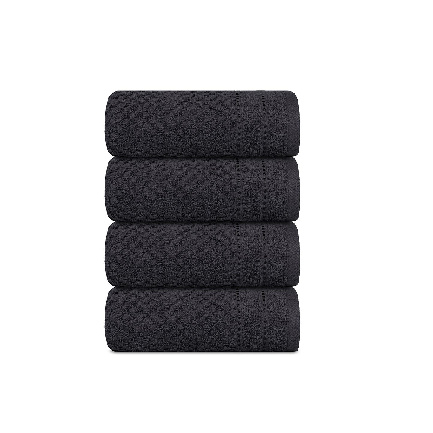 Popcorn Charcoal Hand Towel  400 GSM Pack of 4 Hand Towel