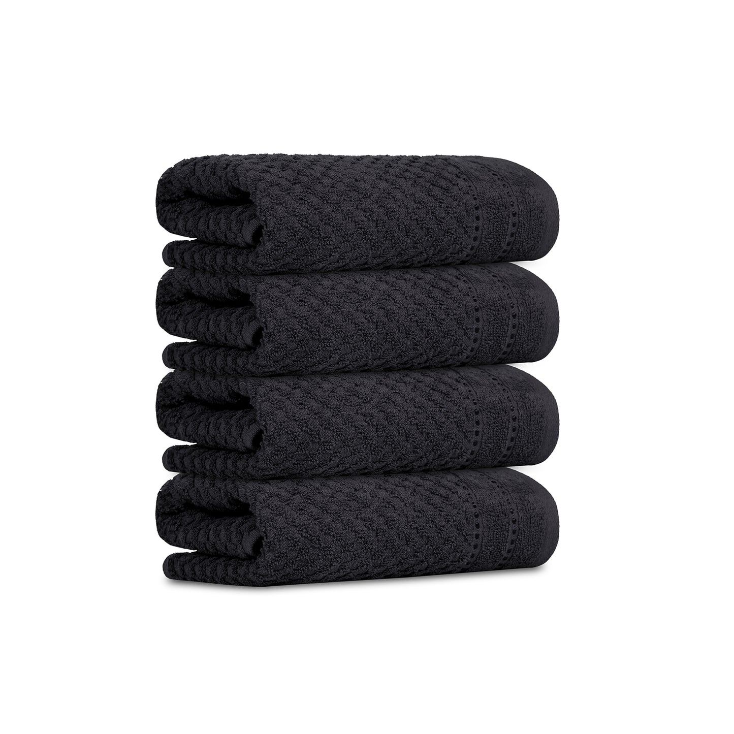 Popcorn Charcoal Hand Towel  400 GSM Pack of 4 Hand Towel