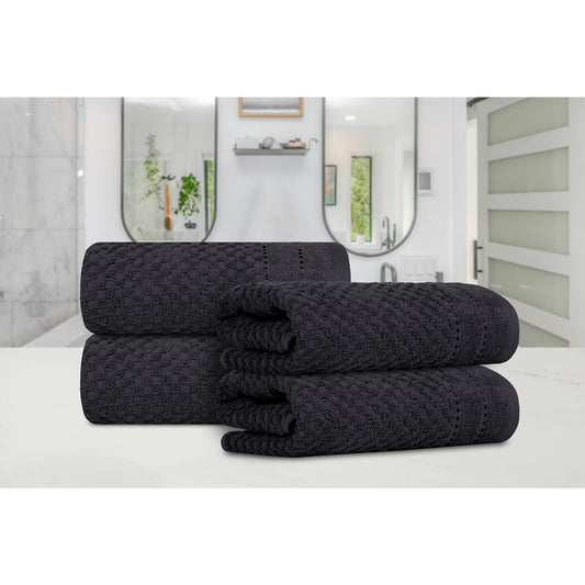 Popcorn Charcoal Hand Towel  400 GSM Pack of 4 Hand Towel