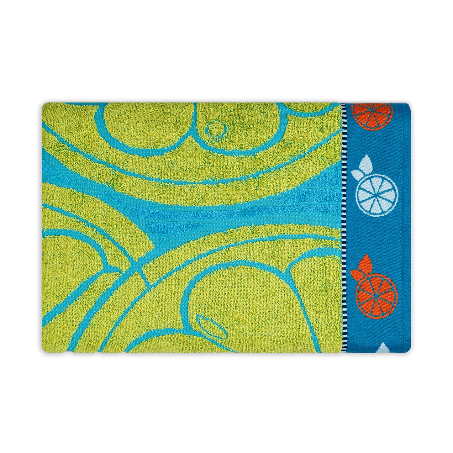 Lemon Fruit Pattern Yellow Bath Sheet 450 GSM Pack of 1 Bath Sheet