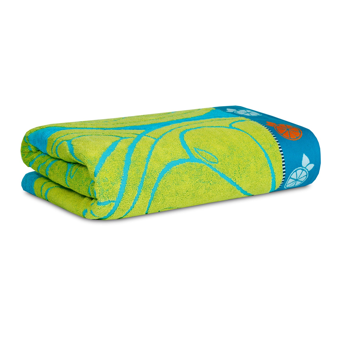 Lemon Fruit Pattern Yellow Bath Sheet 450 GSM Pack of 1 Bath Sheet