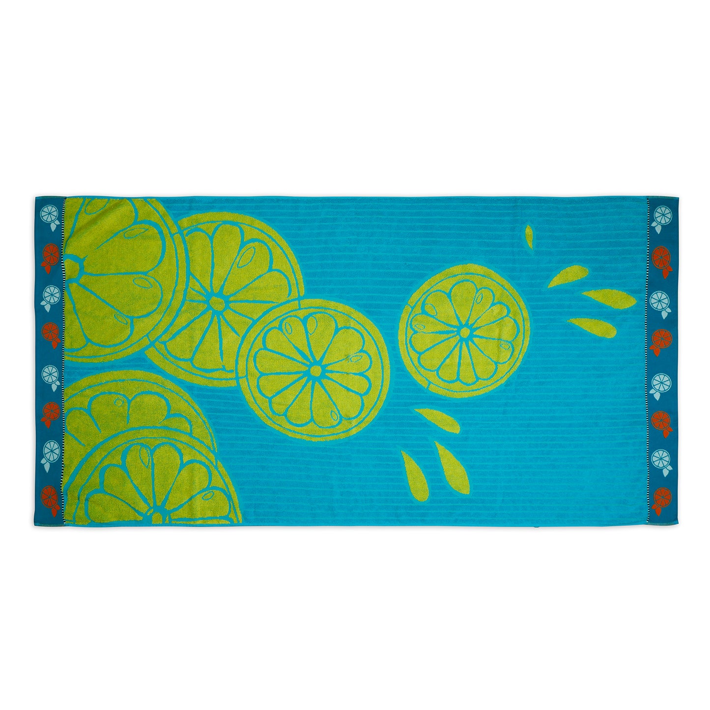 Lemon Fruit Pattern Yellow Bath Sheet 450 GSM Pack of 1 Bath Sheet