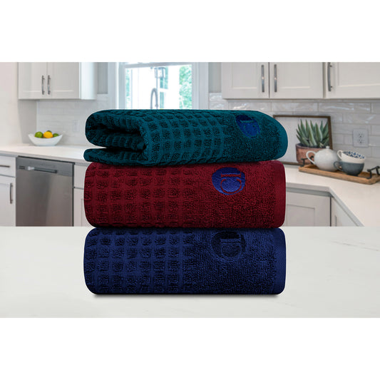 Designer Mix Combo  Kitchen Towel 400 GSM Pack of 3 Mix color combo Kitchen Towels