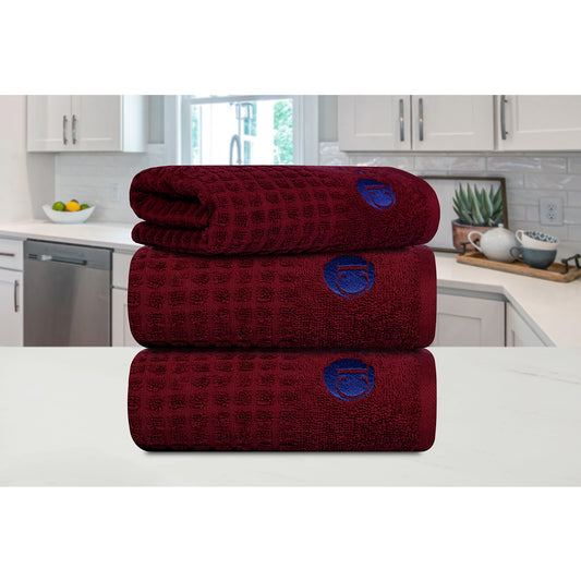 Waffle Retreat – Merlot / Set of 3 – Kitchen Towels
