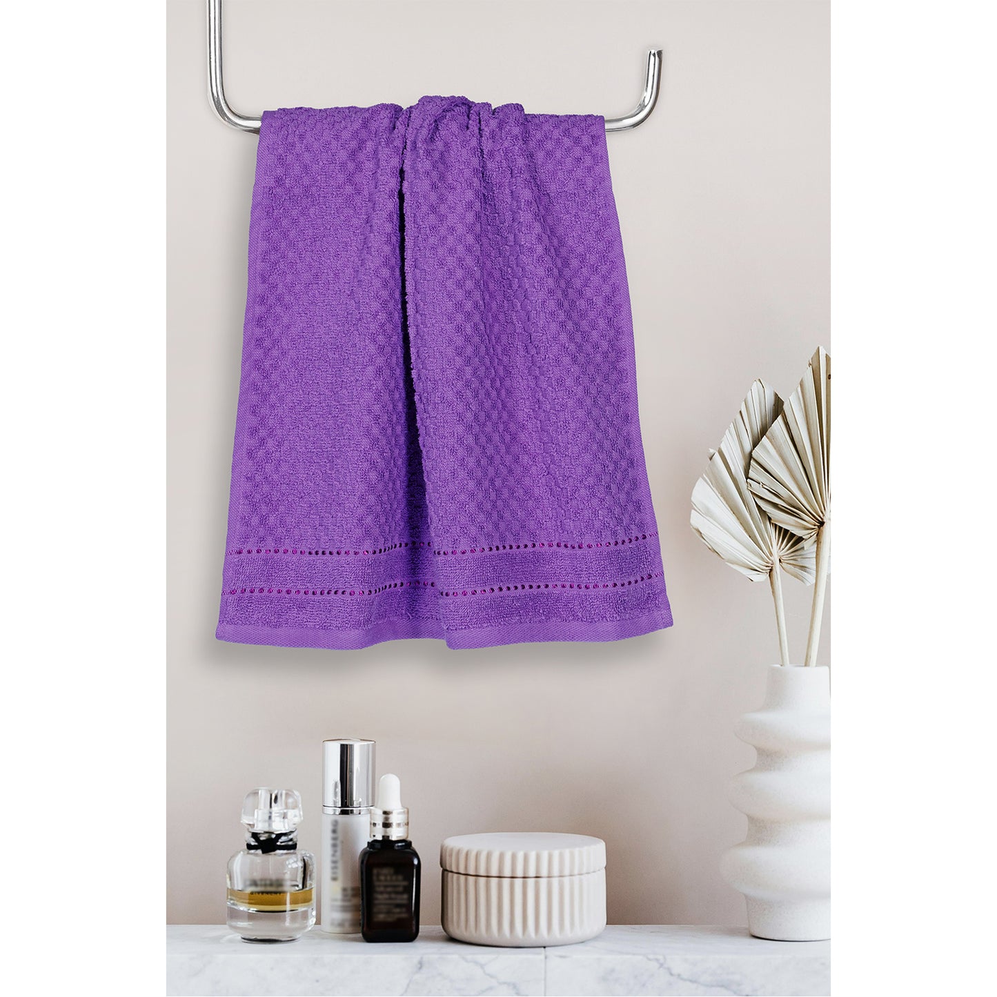 Popcorn Lavender Hand Towel 400 GSM Pack of 4 Hand Towel