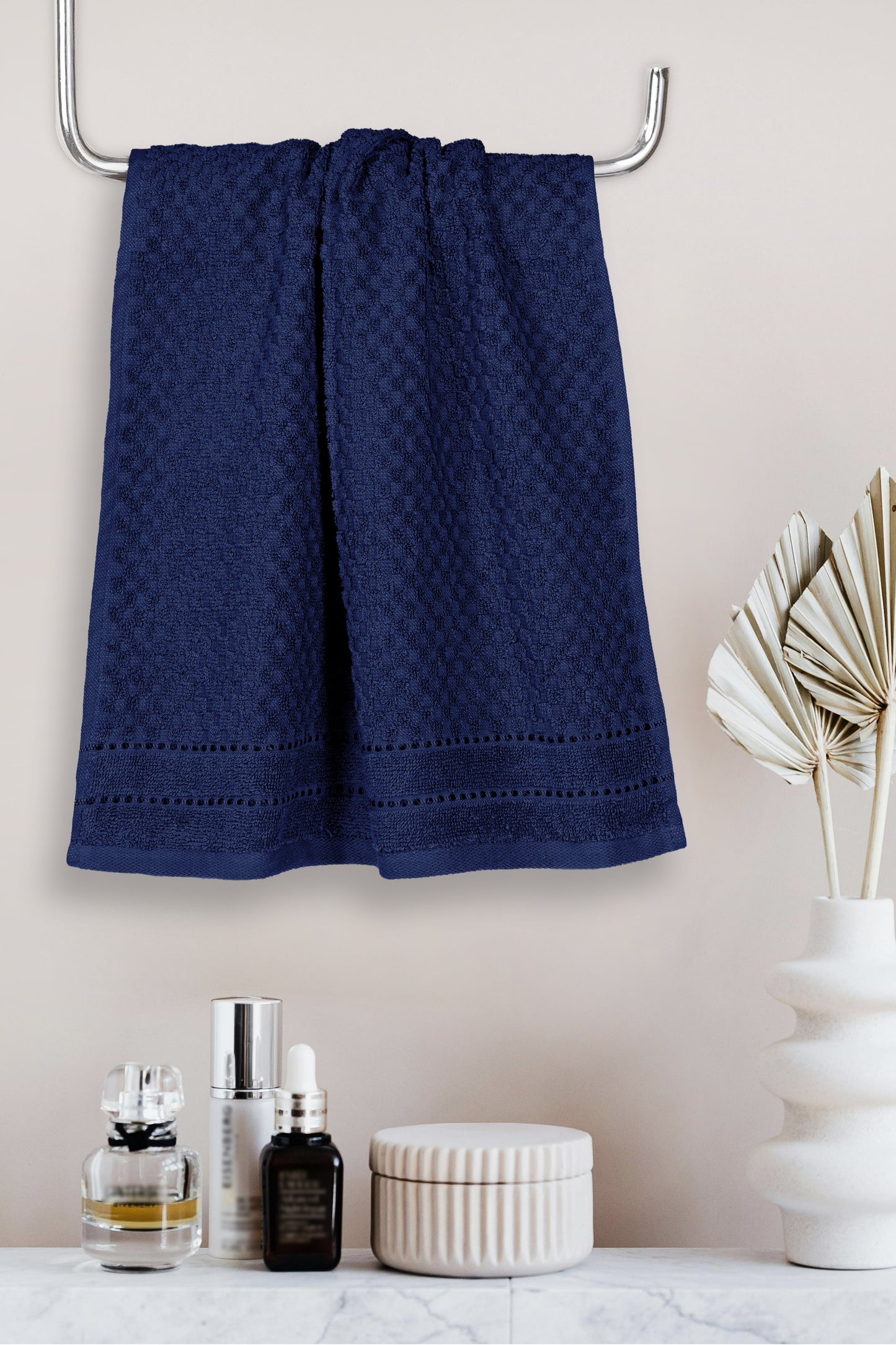 Waffle Retreat – Deep Navy / Set of 4 – Hand Towels