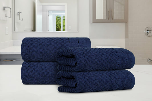 Waffle Retreat – Deep Navy / Set of 4 – Hand Towels