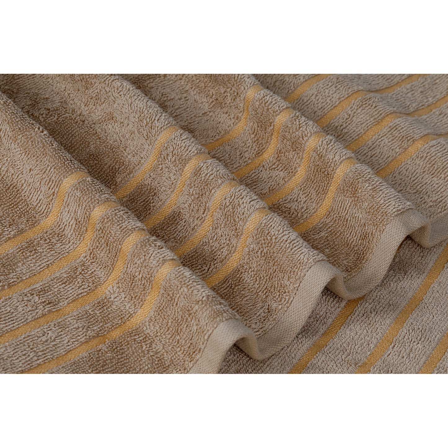 Gold Polly Border Taupe Hand Towel 400 GSM Pack of 2 Hand Towels