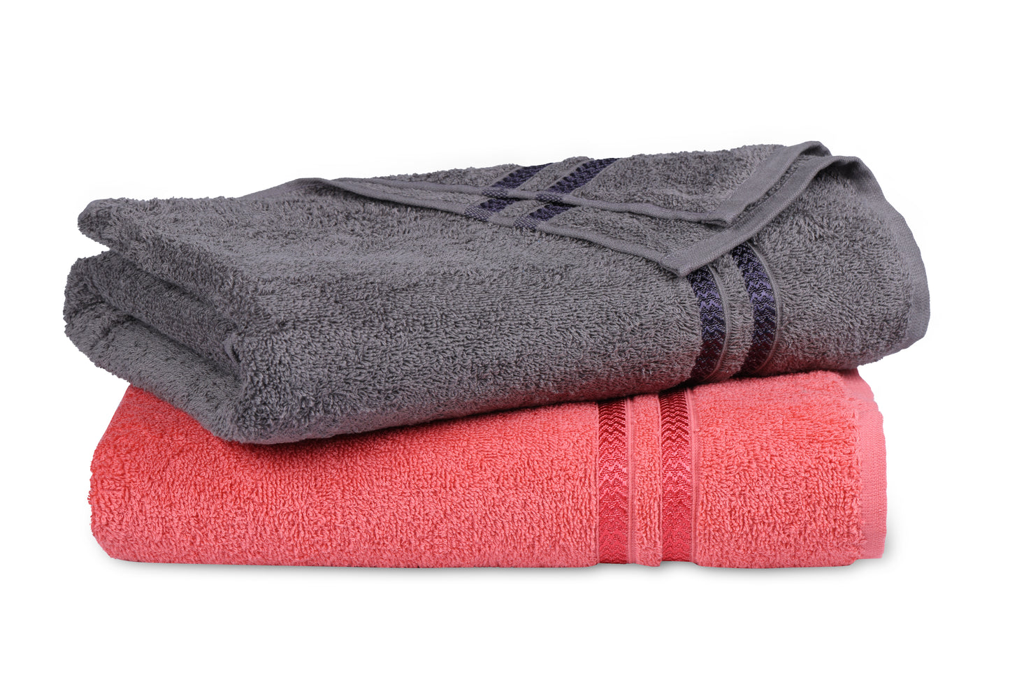 GSM 380 Charcoal & Coral Bath Towel