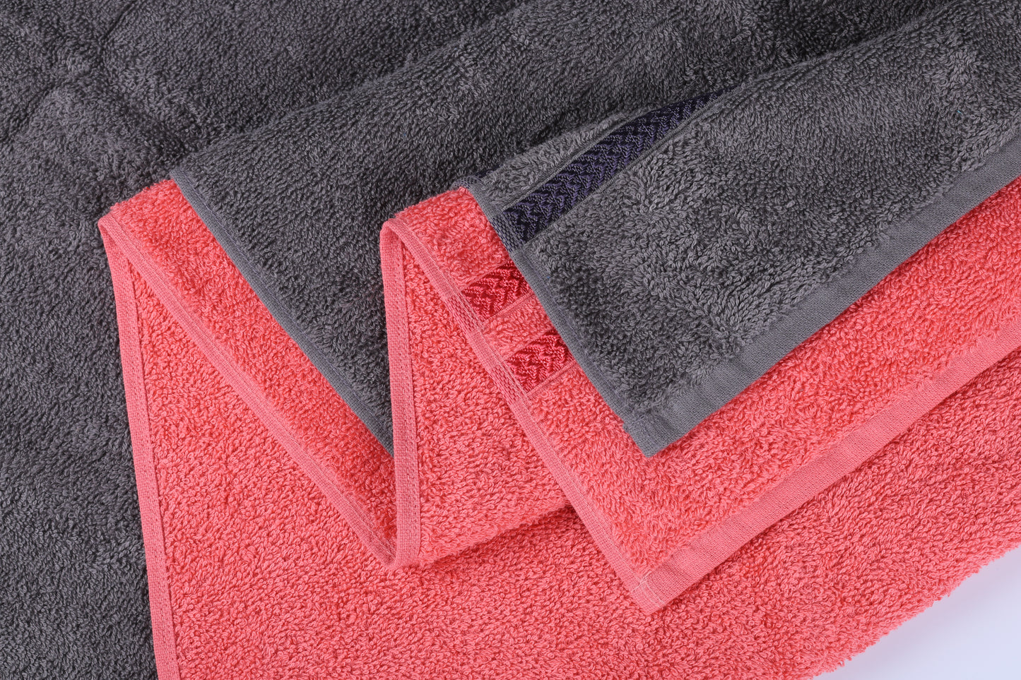 GSM 380 Charcoal & Coral Bath Towel