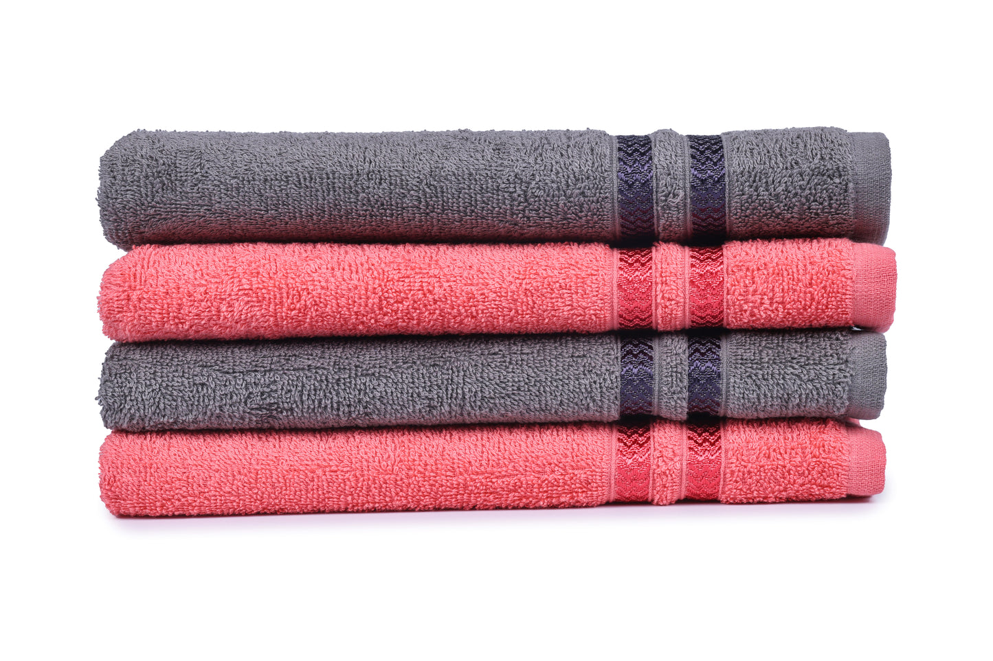 GSM 380 Coral & Charcoal Hand Towel