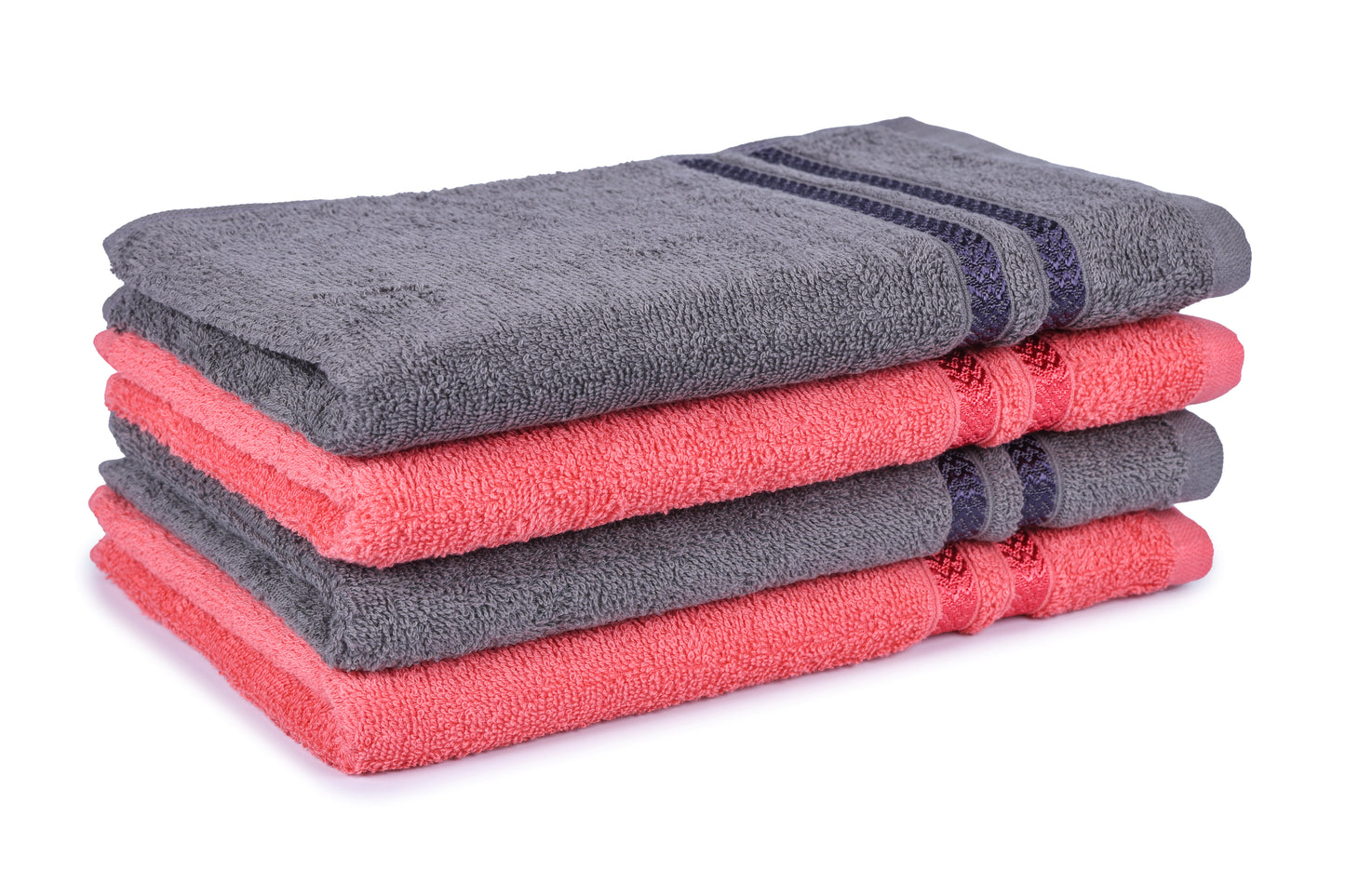 GSM 380 Coral & Charcoal Hand Towel