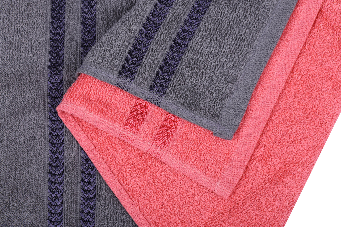 GSM 380 Coral & Charcoal Hand Towel