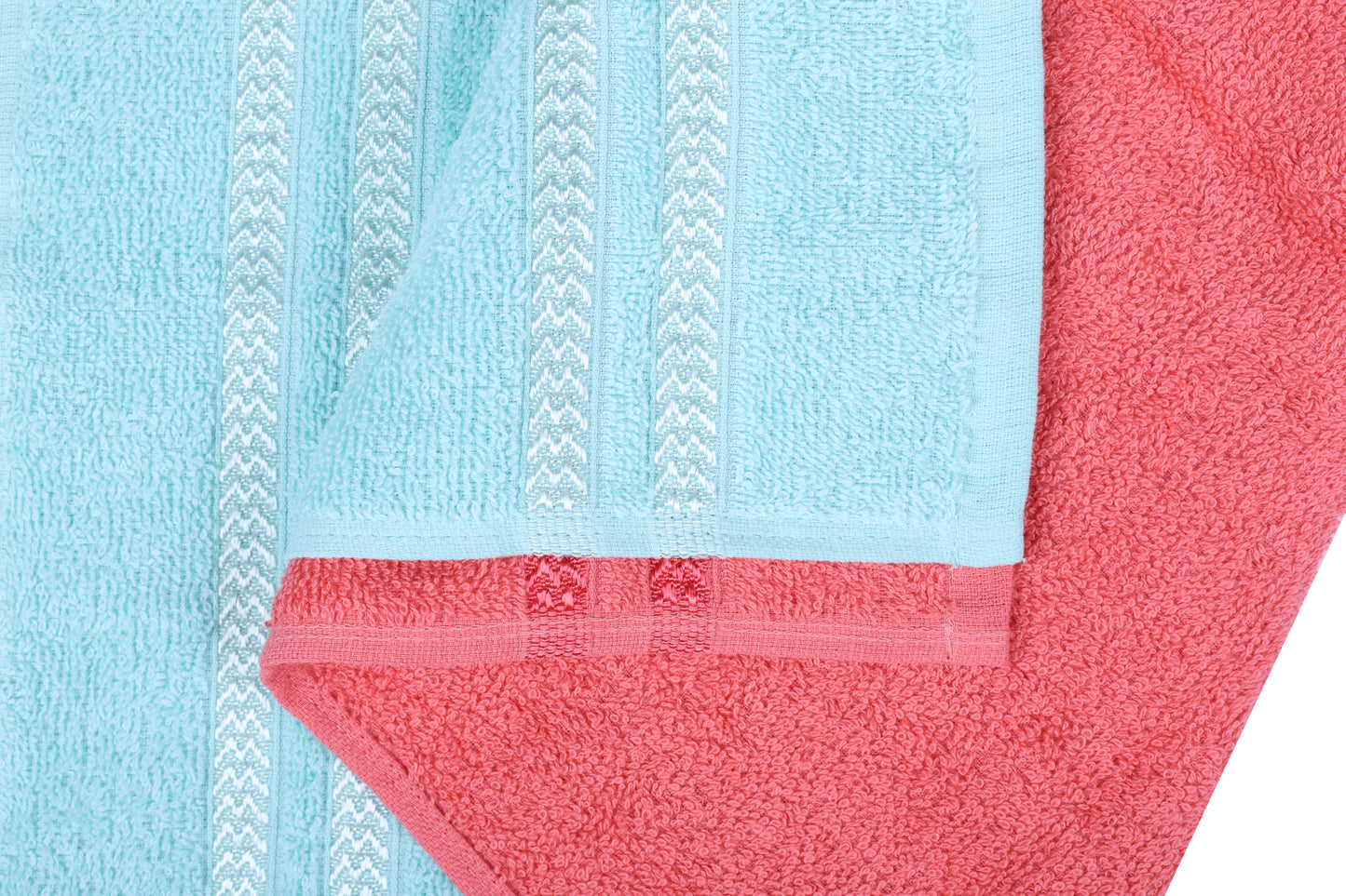 GSM 380 Coral & Sea Green Hand Towel