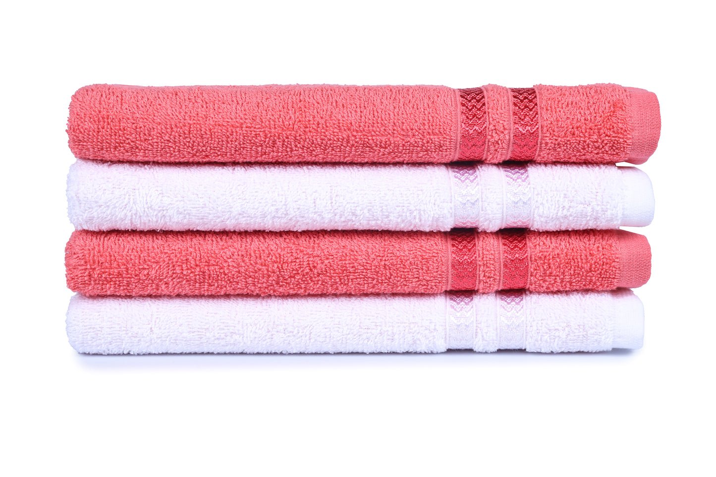 GSM 380 Coral & White Hand Towel