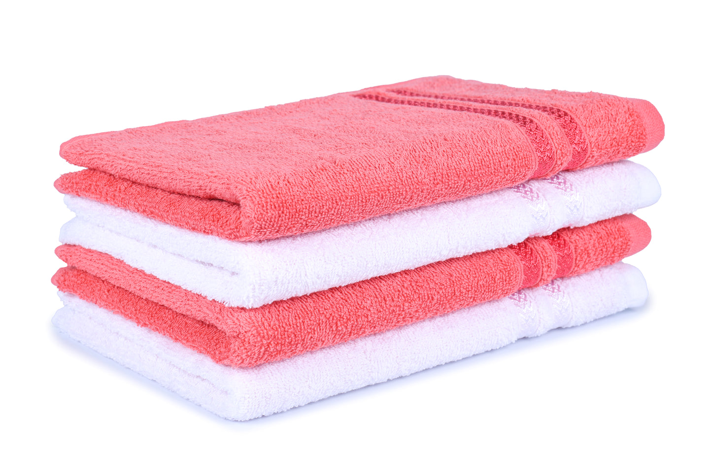 GSM 380 Coral & White Hand Towel