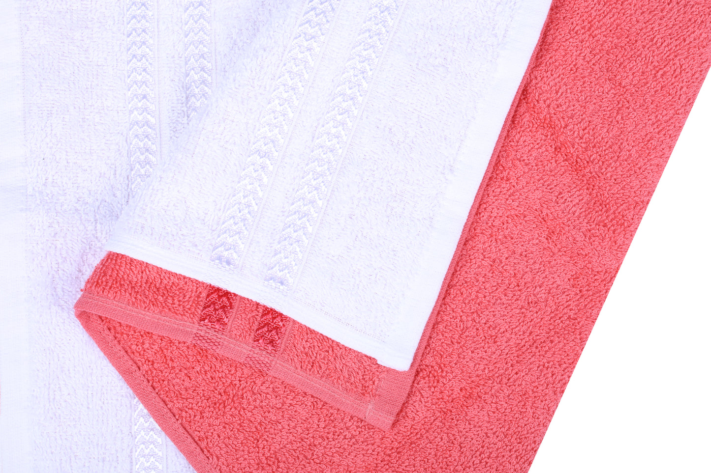 GSM 380 Coral & White Hand Towel
