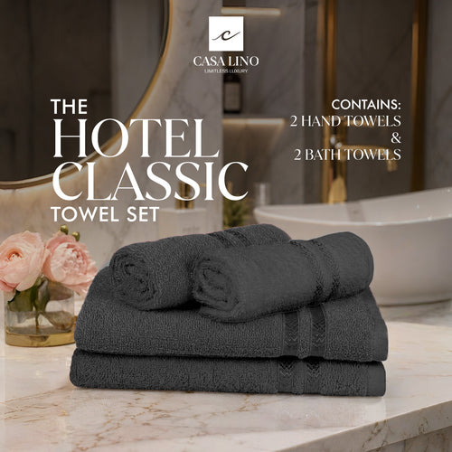 Hotel Classic Set ( 2 Bath &  2Hand Towel Set)