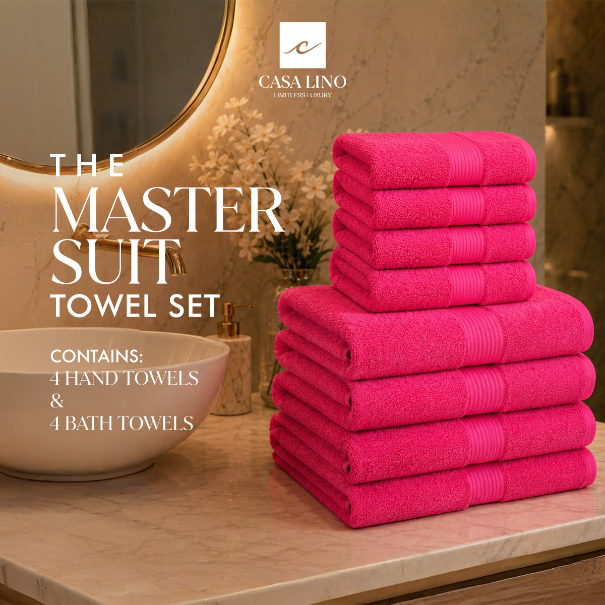 Master Suite ( 4 Bath Towel & 4 Hand Towel)