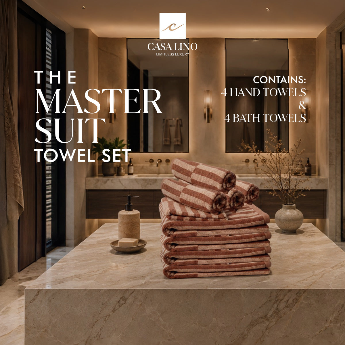 Master Suite ( 4 Bath Towel & 4 Hand Towel)