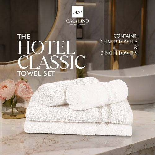 Hotel Classic Set ( 2 Bath &  2 Hand Towel Set)