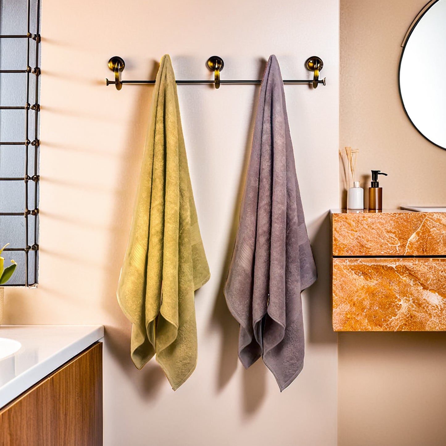 Sepia & Olive 2 Bath Towel Set