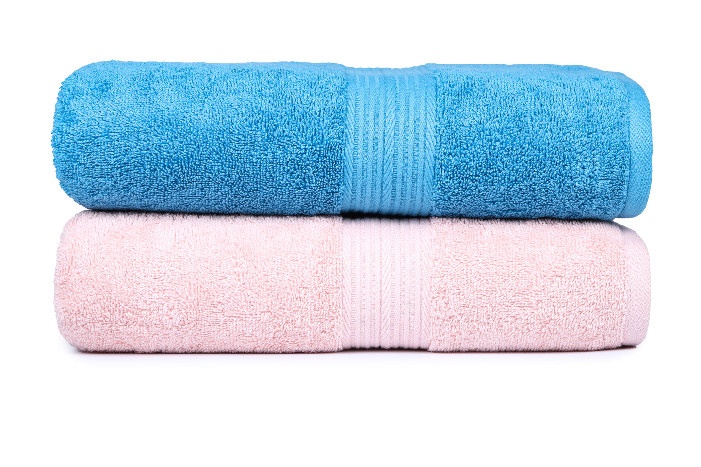 GSM 500 Baby Pink & Turquoise Blue Bath Towel