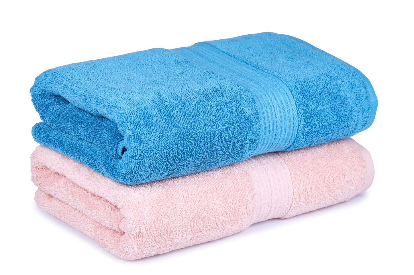 GSM 500 Baby Pink & Turquoise Blue Bath Towel
