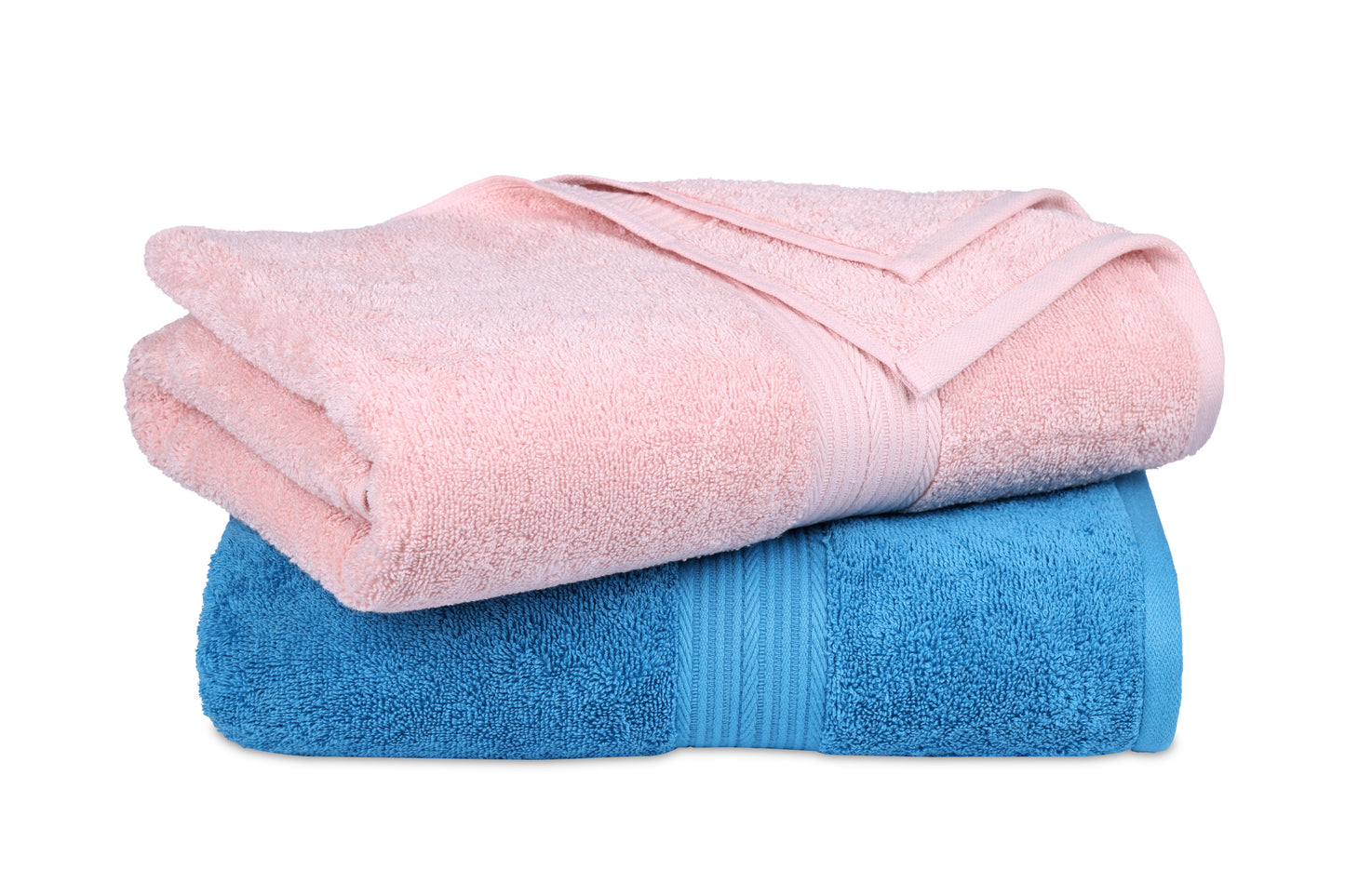 GSM 500 Baby Pink & Turquoise Blue Bath Towel