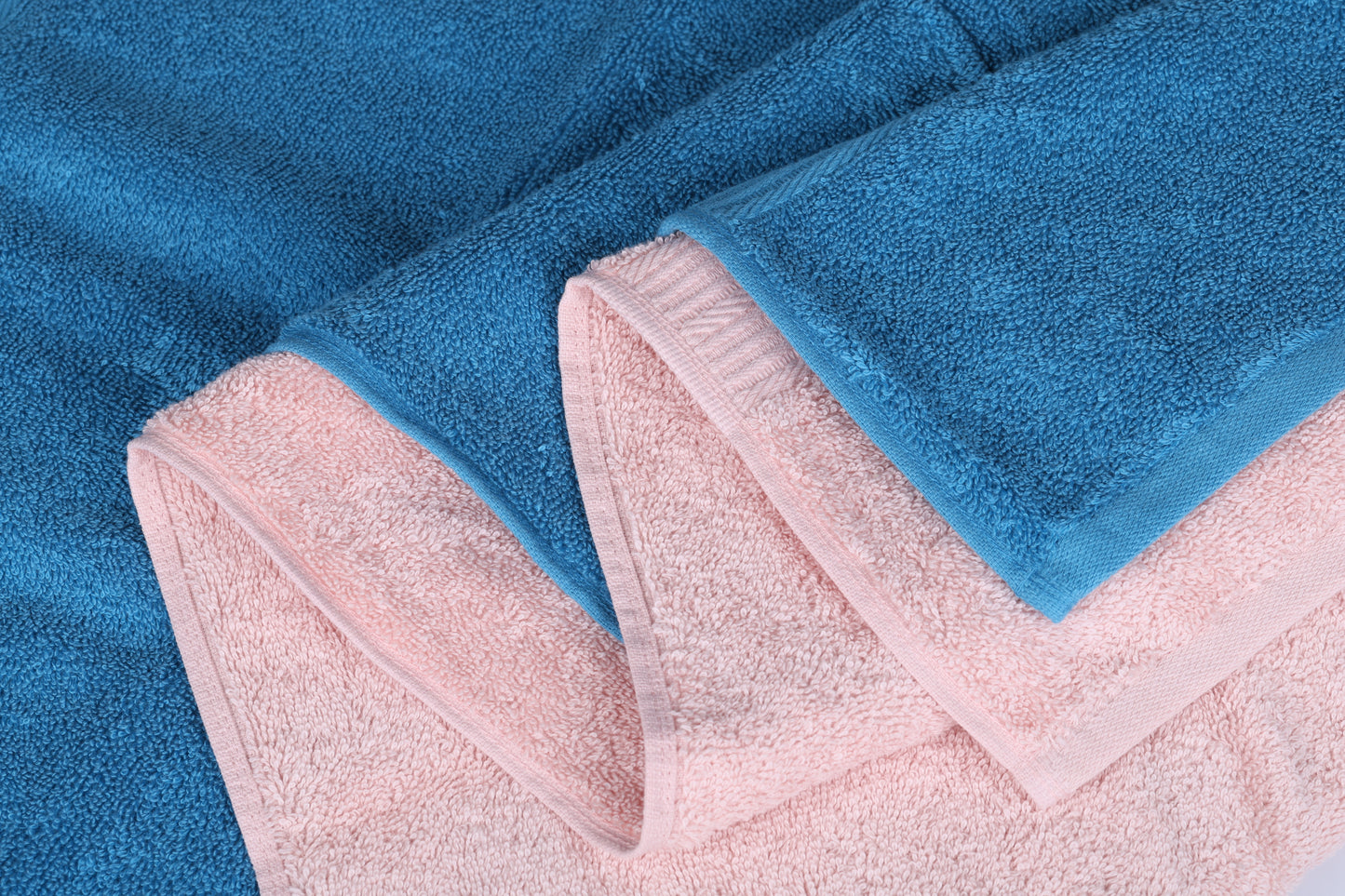 GSM 500 Baby Pink & Turquoise Blue Bath Towel