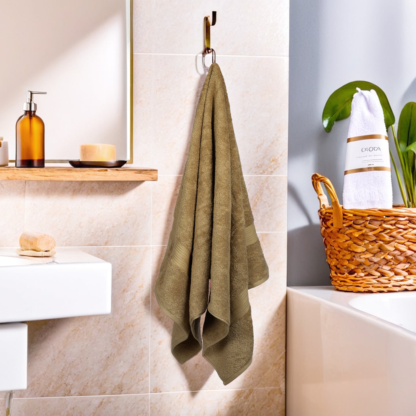 GSM 500 Olive Green Bath Towel