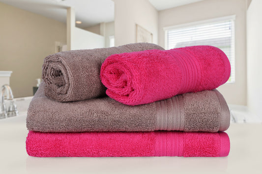 GSM 500 Sepia Brown & Paradise Pink Hand Towel