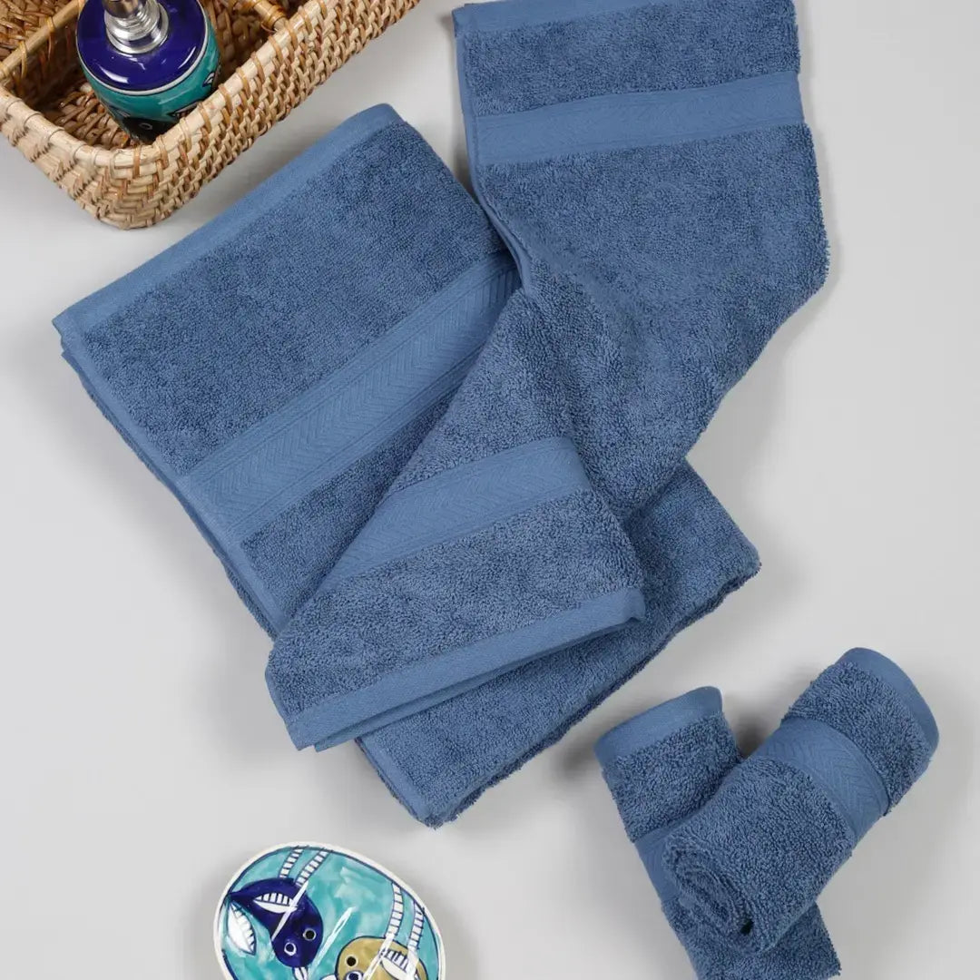 500 GSM NAVY BLUE HAND TOWELS SET